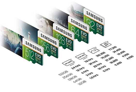 Samsung Electronics EVO Select 256GB microSDXC UHS-I U3 100MB/s Full H...